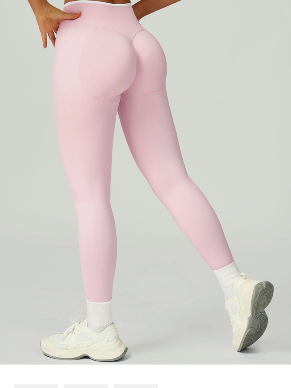 Seamless High-Waist Butt Lift Leggings - Pastel Pink